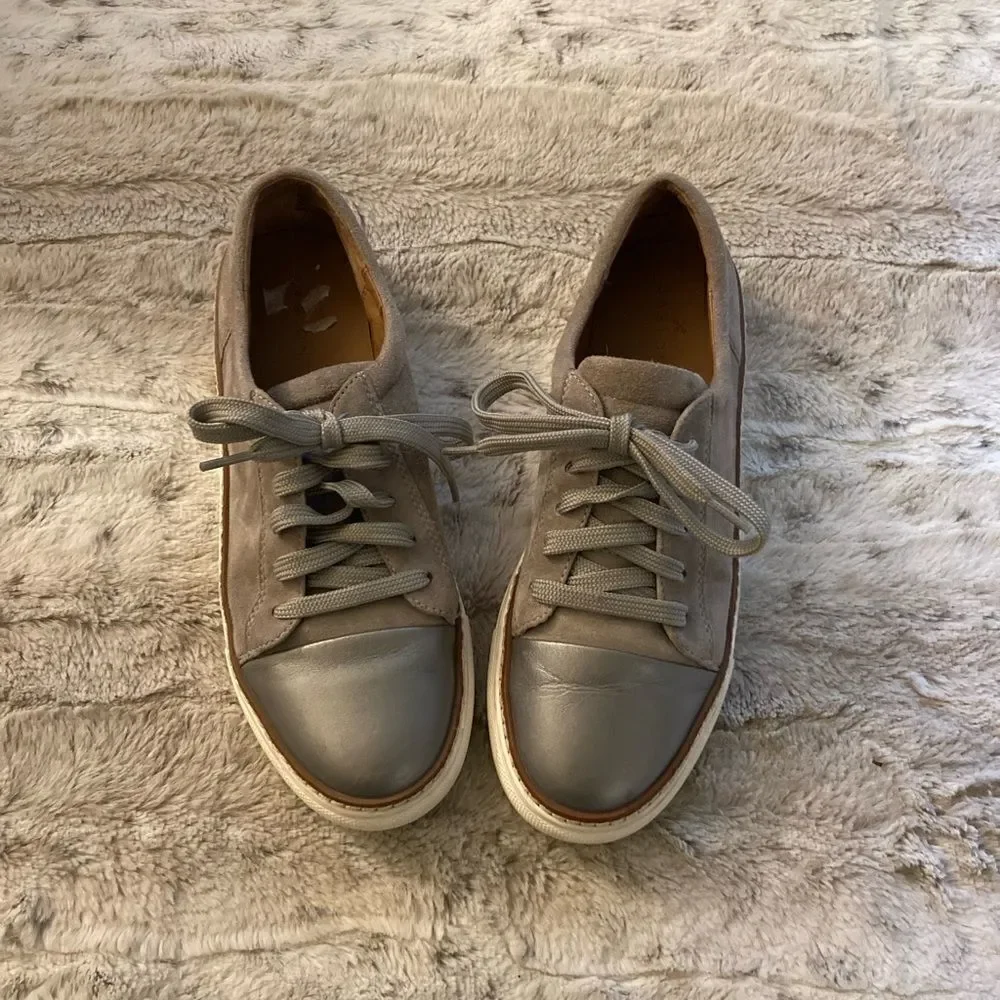 𝅺: : Caslon Suede Metallic & Grey Sneakers : :​